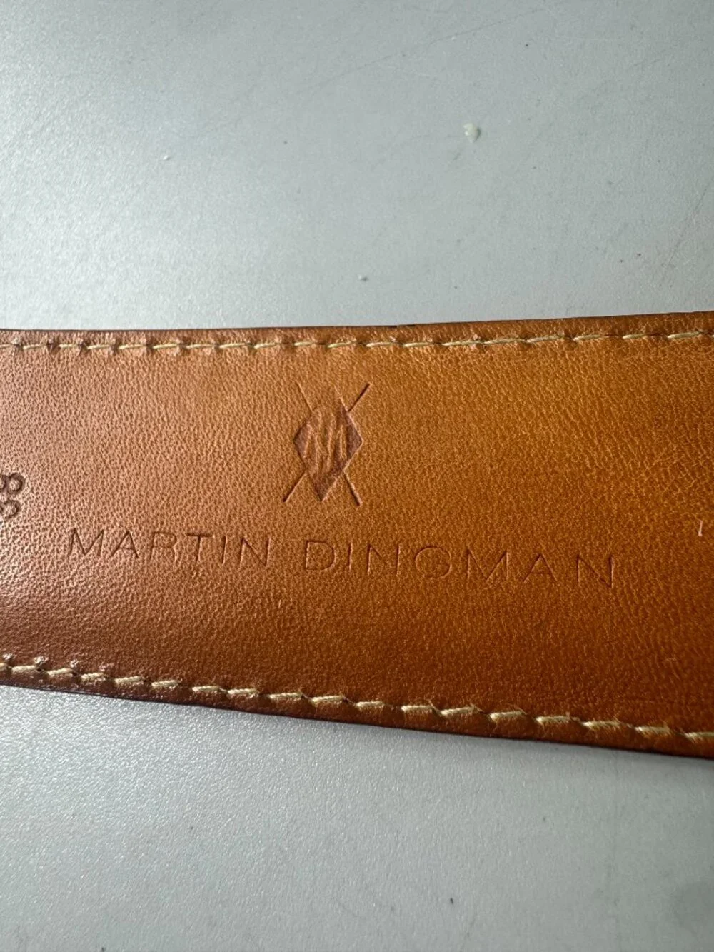 Authenitc Martin Dingman Crocodile Grain Italian Calfskin Men's Belt, Size 95/38
